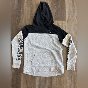 Victoria’s Secret PINK hoodie sweatshirt.  Grey and black. Women’s size XS.
